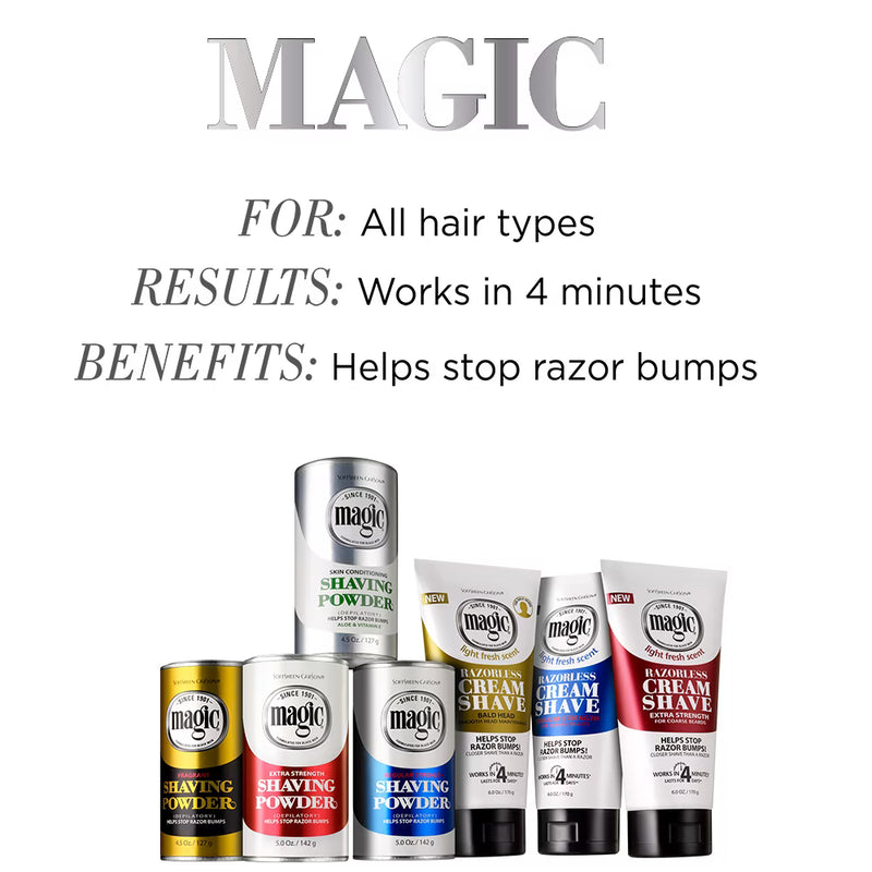 Magic Razorless Shave Cream Sensitive Skin for Hair Removal, Depilatory Cream - 6oz