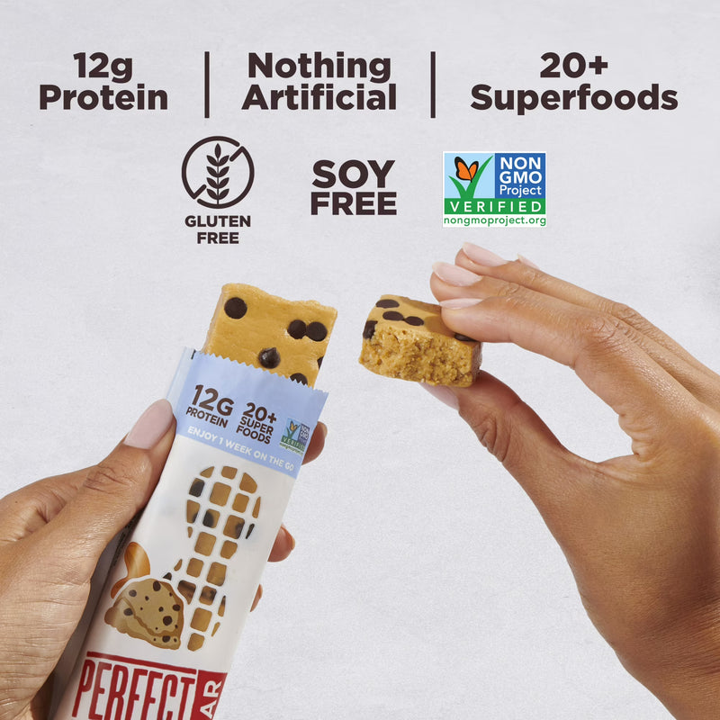 Perfect Bar Gluten-Free Chocolate Chip Cookie Dough Protein Bar, 4 count, 2.2 oz