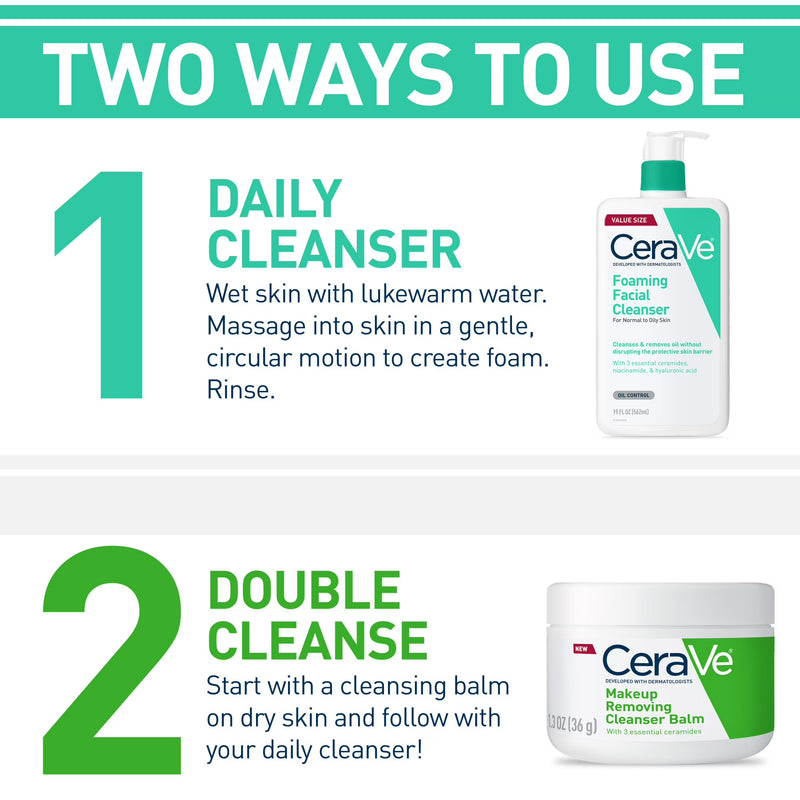 CeraVe Foaming Facial Cleanser for Normal to Oily Skin, 12 fl oz