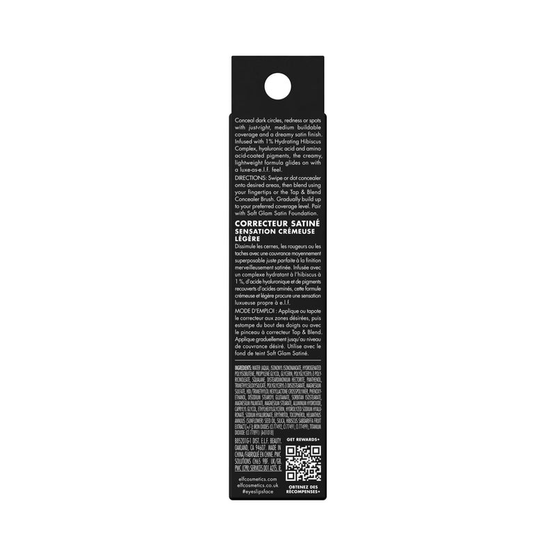 e.l.f. Soft Glam Satin Concealer, 52 Deep Cool, 0.21 fl oz